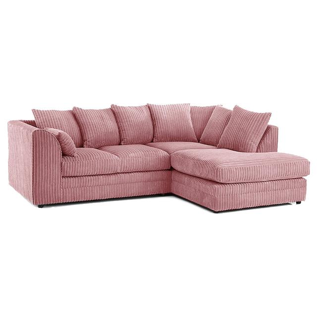 Ananshi 2 - Piece Corduroy Corner Sectional Latitude Run Upholstery Colour: Pink, Orientation: Right Hand Facing on Productcaster.