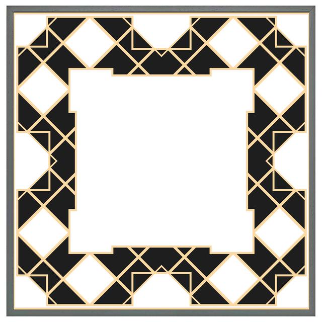 Assam Deco Diamond Border - Print Fairmont Park Size: 51cm H x 51cm W x 4cm D, Format: Grey Framed on Productcaster.