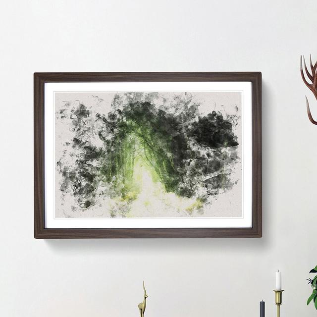 Secret Forest Watercolour - Picture Frame Graphic Art Print East Urban Home Size: 45cm H x 63cm W x 2cm D, Frame Option: Walnut Framed on Productcaster.