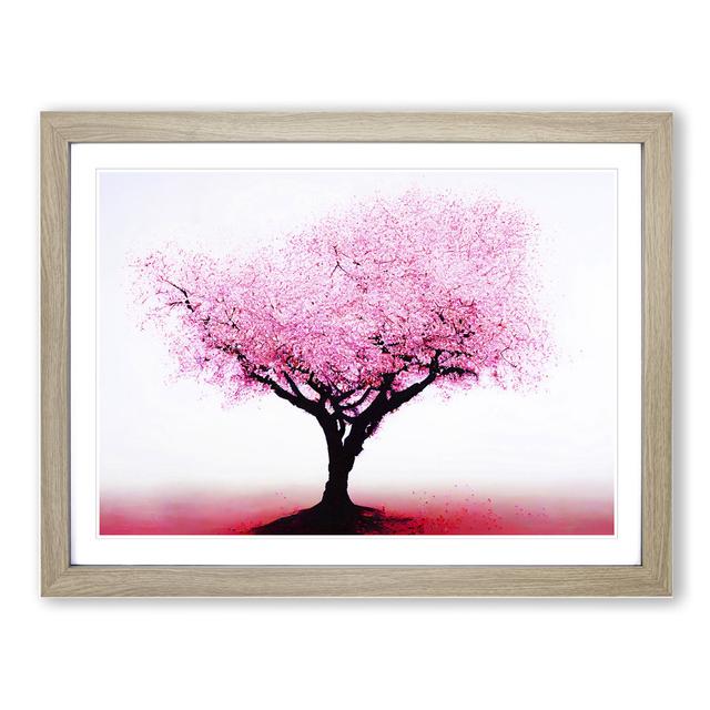 Charming Cherry Blossom Tree - Picture Frame Graphic Art Marlow Home Co. Size: 34cm H x 46cm W x 2cm D, Frame Colour: Oak on Productcaster.