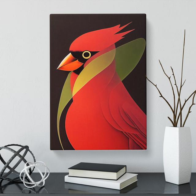 CAN-V0523-358X Cardinal Bird Smoke - Wrapped Canvas Print Marlow Home Co. Size: 60cm H x 40cm W x 3cm D on Productcaster.