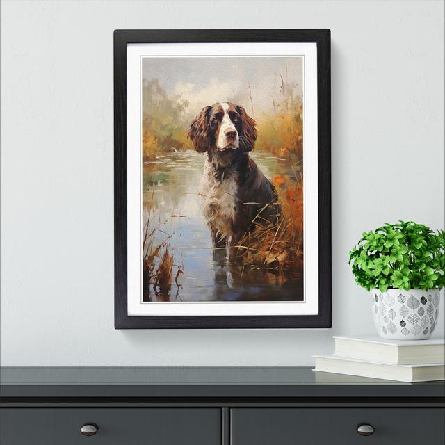 English Springer Spaniel Impressionism No.2 - Single Picture Frame Print on Wood Marlow Home Co. Frame Colour: Black, Size: 46cm H x 34cm W x 2cm D on Productcaster.