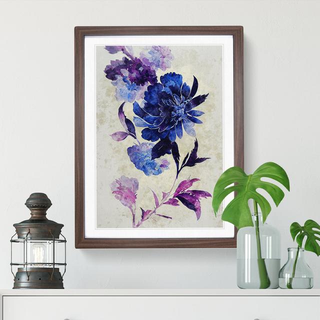 Water Panting Flowers No.3 - Picture Frame Graphic Art Marlow Home Co. Size: 46cm H x 34cm W, Format: Walnut Framed on Productcaster.