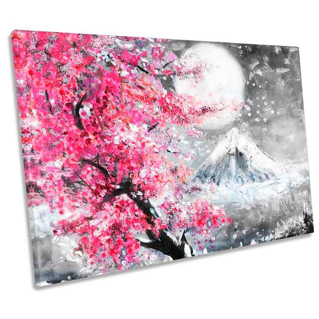 Japan Pink Blossom Landscape Framed - Wrapped Canvas Art Prints Alpen Home Size: 30.5cm H x 45.7cm W x 2cm D on Productcaster.