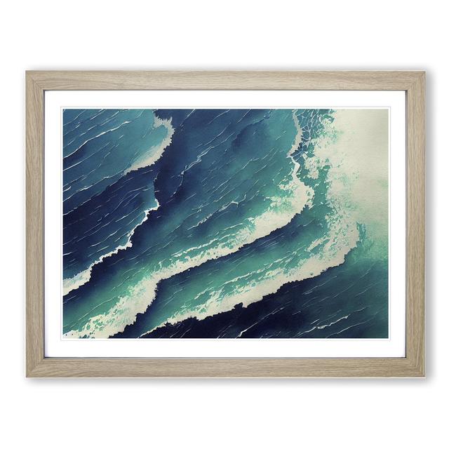 Ocean Vol.2 - Picture Frame Graphic Art House of Hampton Size: 46cm H x 64cm W x 2cm D, Frame Colour: Oak on Productcaster.