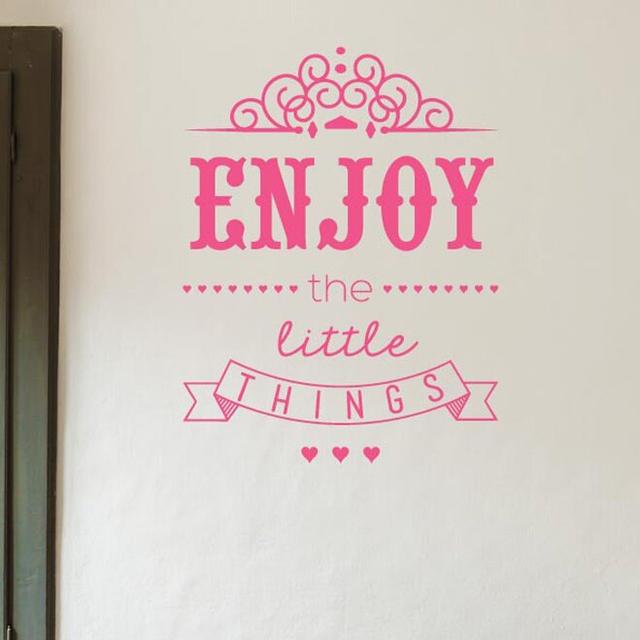 Enjoy The Little Things Wall Sticker 17 Stories Colour: Shiny Gold, Size: Large on Productcaster.