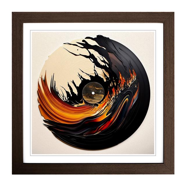 Vinyl Record Gestural Art No.1 - Single Picture Frame Art Prints on Wood 17 Stories Format: Walnut on Productcaster.