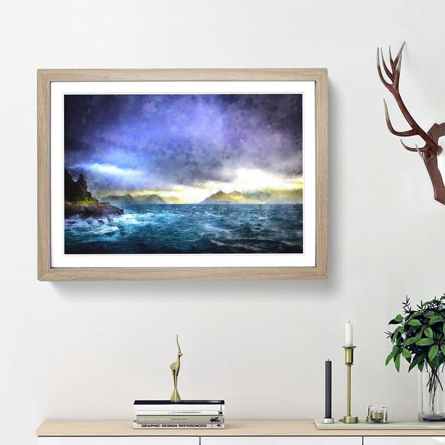 Faroe Island Ocean View - Picture Frame Graphic Art Print East Urban Home Size: 45cm H x 63cm W x 2cm D, Frame Option: Oak Framed on Productcaster.