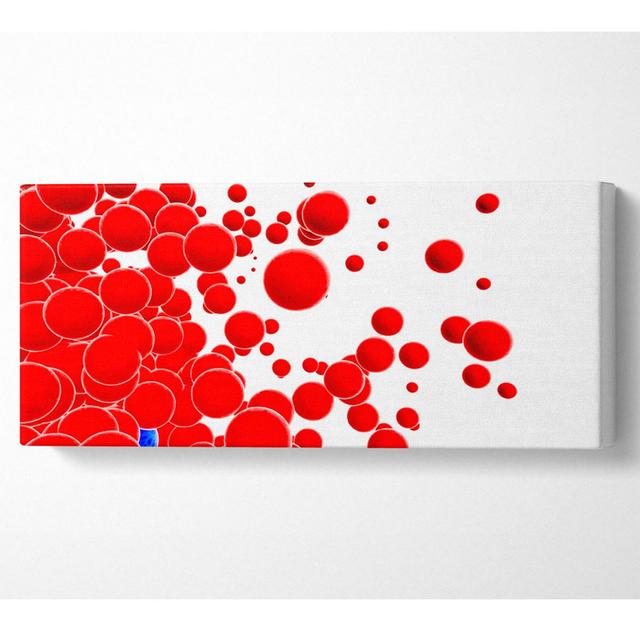 Red Bubbles - Wrapped Canvas Art Prints Rosalind Wheeler Size: 81.3cm H x 183cm W x 10cm D on Productcaster.