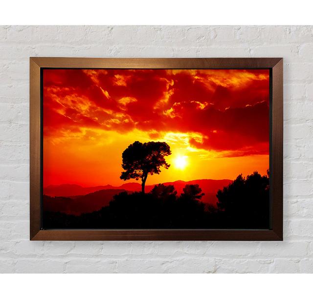 Orange Cloud Sunburst - Single Picture Frame Art Prints Bright Star Size: 59.7cm H x 84.1cm W on Productcaster.