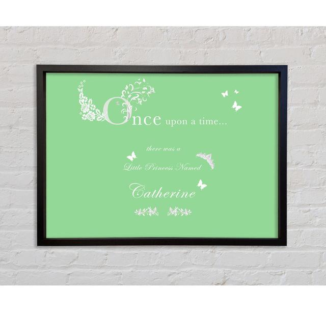 Once Upon A Time Your Name - Single Picture Frame Typography on Canvas Bright Star Size: 84.1cm H x 118.9cm W x 3.3cm D, Colour: Green on Productcaster.