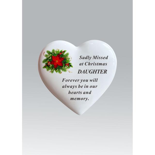 Christmas Poinsettia Remembrance Heart - Daughter The Seasonal Aisle on Productcaster.