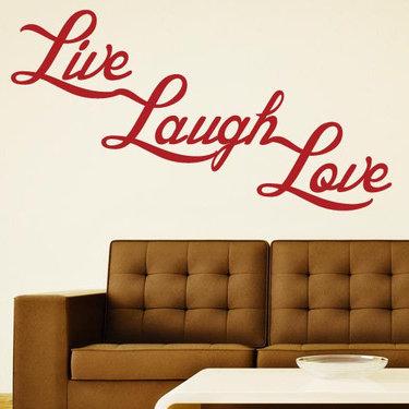 Live Laugh Love In a Row Wall Sticker East Urban Home Colour: Light Blue, Size: Large on Productcaster.