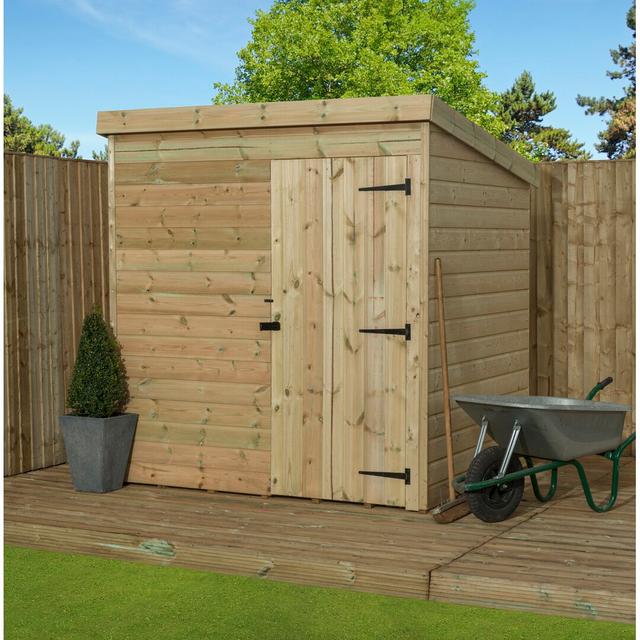 6 Ft. W x 4 Ft. D Shiplap Pent Wooden Shed Empire Sheds Ltd on Productcaster.