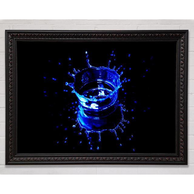 Electric Blue Water Drop - Single Picture Frame Art Prints Ebern Designs Size: 21cm H x 29.7cm W on Productcaster.