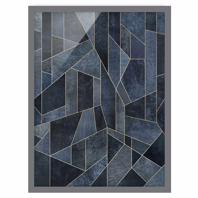 Blue Geometry Watercolour - Picture Frame Graphic Art Corrigan Studio Frame Option: Grey, Size: 100cm H x 70cm W x 2cm D on Productcaster.