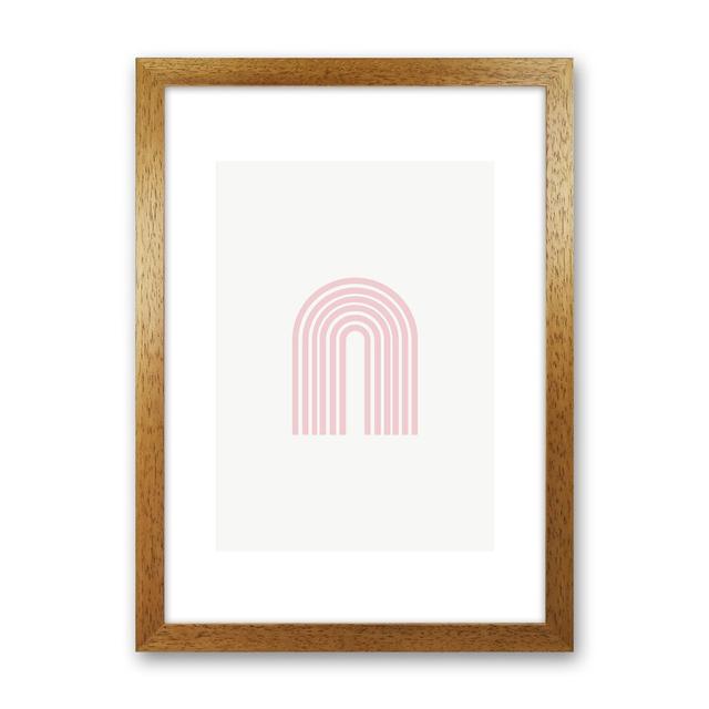 Mila Pink Rainbow N8 by Pixy Paper - Graphic Art Ebern Designs Size: 29.7cm H x 21cm W x 3cm D, Format: Oak Framed on Productcaster.