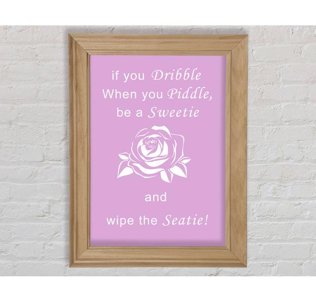 Bathroom Quote If You Dribble Pink Framed Print Bright Star Size: 100cm H x 141.4cm W on Productcaster.