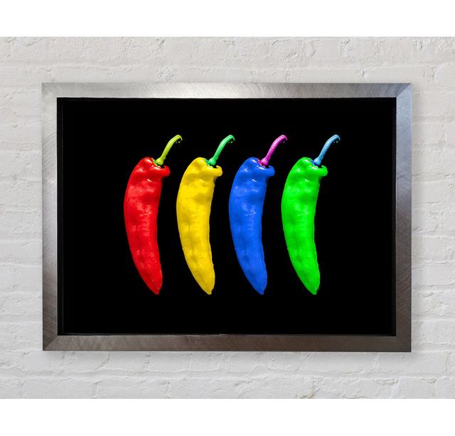 Vivid Chilis Framed Print - Picture Frame Graphic Art on Canvas Latitude Run Size: 100cm H x 141.4cm W x 3.4cm D, Format: Black Framed Paper on Productcaster.