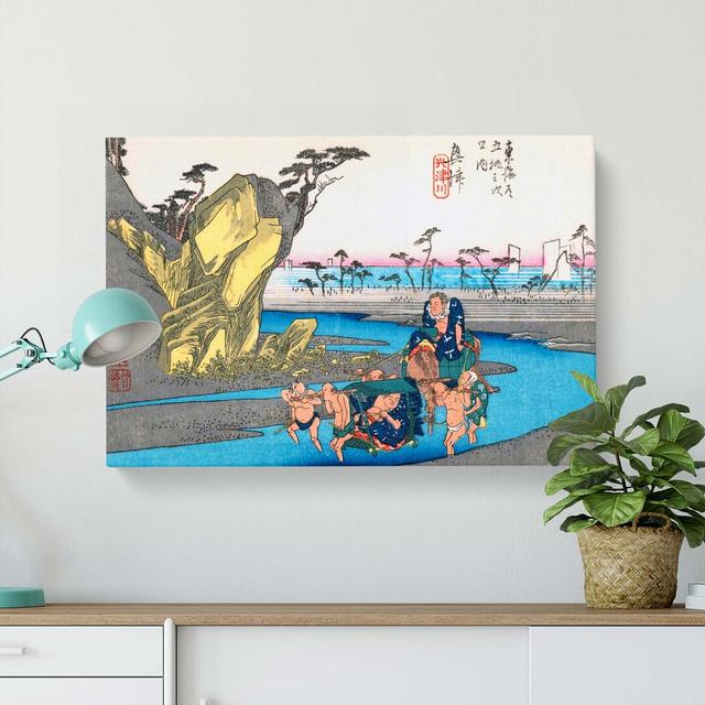 Scenery of Okitsu by Utagawa Hiroshige - Wrapped Canvas Painting Print East Urban Home Size: 40cm H x 60cm W x 3cm D on Productcaster.