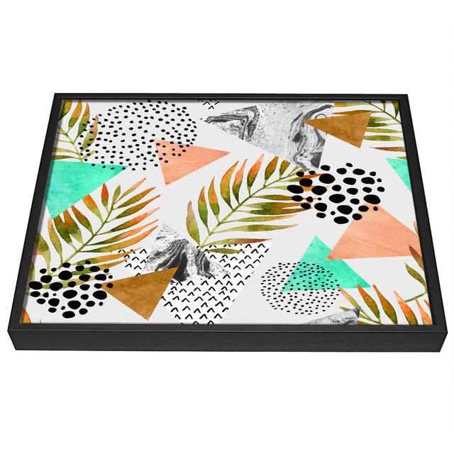 Mix Mid Century Plants and Patterns - Single Picture Frame Print 17 Stories Size: 66cm H x 106.6cm W x 10cm D, Format: Black Framed Canvas on Productcaster.