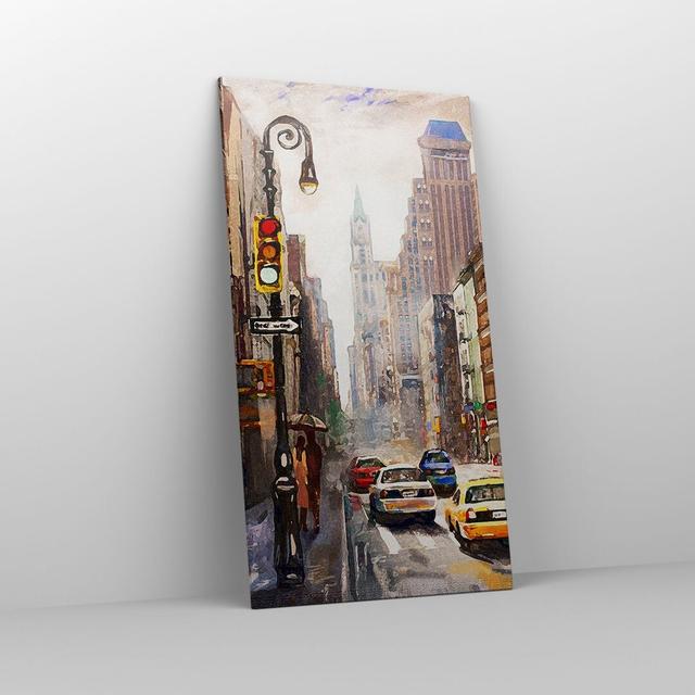 New York Watercolour - Wrapped Canvas Painting Ebern Designs Size: 120cm H x 65cm W x 1.8cm D on Productcaster.