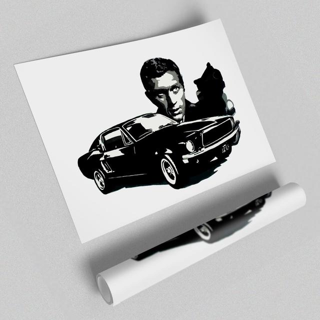 Steve McQueen Bullitt - Graphic Art Print on Paper East Urban Home Size: 100cm H x 141.4cm W on Productcaster.