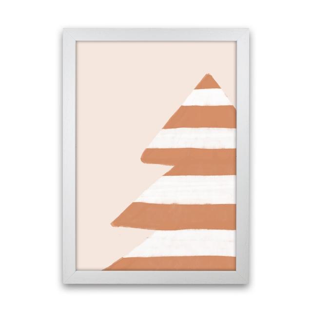 Stripey Xmas Tree By Orara - Print The Seasonal Aisle Frame Option: White Framed, Size: 63cm H x 46cm W x 3cm D on Productcaster.