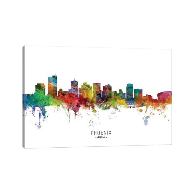 Phoenix Arizona Skyline by Michael Tompsett - Wrapped Canvas Graphic Art ClassicLiving Size: 45.72cm H x 66.04cm W x 3.81cm D on Productcaster.