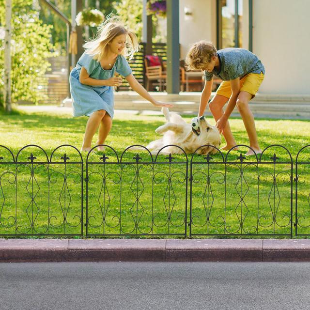 Coeymans 70cm H x 61cm W Metal Fence Panel with 5 Panel(s) Included ClassicLiving Finish: Black on Productcaster.