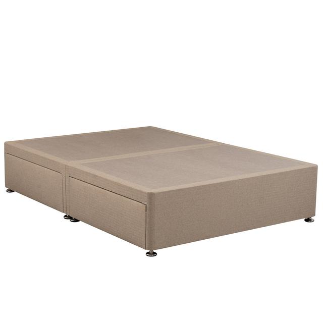 Kaliope Divan Bed Base 17 Stories Size: Small Double (4'), Storage Type: 4 Drawer Divan Base, Colour: Tweed Natural on Productcaster.