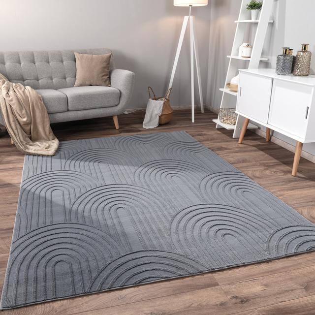 Lynell Geometric Machine Woven Area Rug Brayden Studio Colour: Grey, Rug Size: Rectangular 200cm x 280cm on Productcaster.