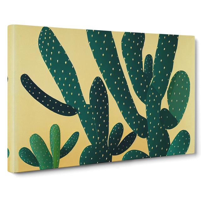 Bedazzled Cactus - Wrapped Canvas Graphic Art Natur Pur Size: 35cm H x 50cm W x 3cm D on Productcaster.