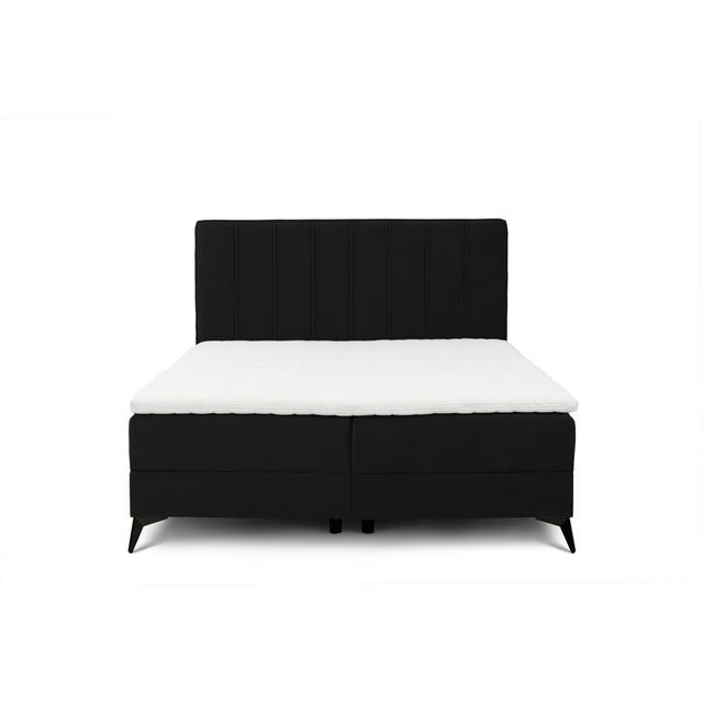 Boxspringbett Filton mit Topper und Bettkasten Maison de Rêve Größe: 140 x 200 cm, Farbe: Schwarz on Productcaster.