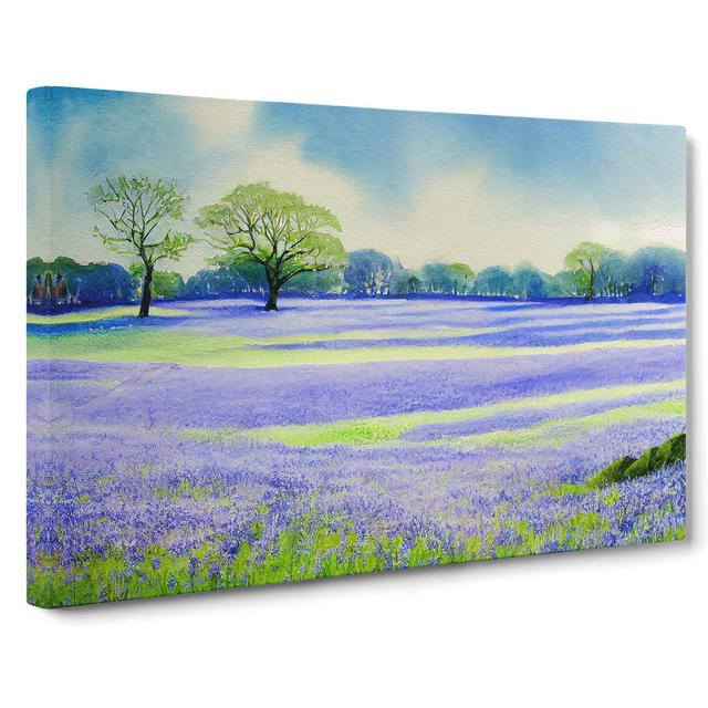 Bluebell Field in Watercolour Vol.6 - Wrapped Canvas Painting ClassicLiving Size: 40cm H x 60cm W x 3cm D on Productcaster.