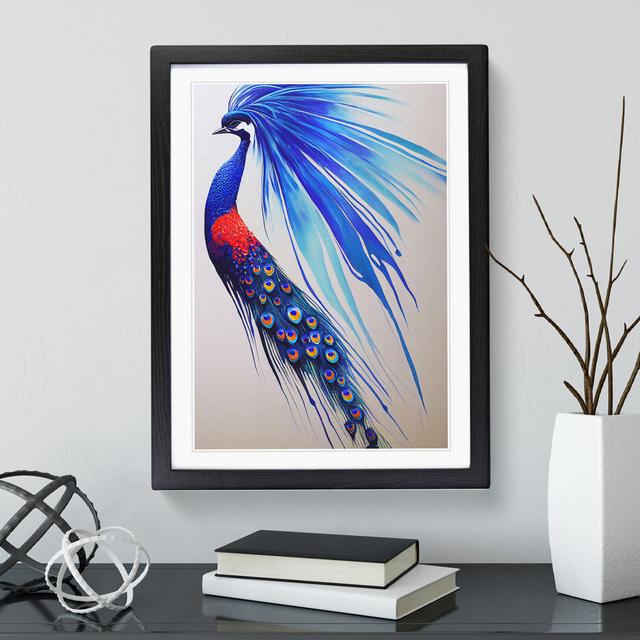 XV1022-3900X Sensational Peacock - Picture Frame Graphic Art World Menagerie Format: Black, Size: 46cm H x 34cm W x 2cm D on Productcaster.