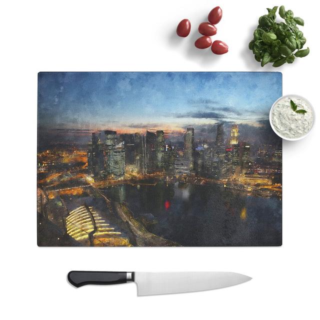 Singapore Skyline Vol.1 Chopping Board East Urban Home Size: 0.4cm H x 20cm W x 28.5cm L on Productcaster.