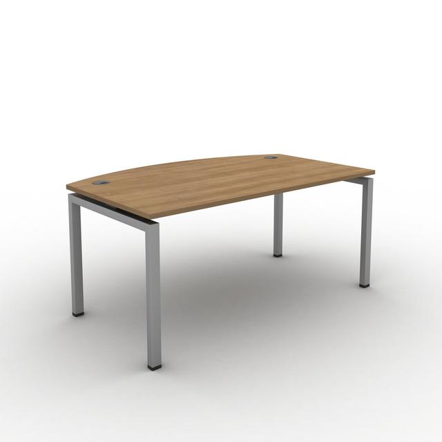 Grazian Desk Ebern Designs Frame Colour: Silver, Size: 73cm H x 180 cm W x 100cm D, Top Colour: Romana Cherry on Productcaster.