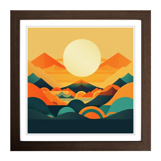 Sunrise Mid-Century - Single Picture Frame Art Prints on Wood Marlow Home Co. Format: Walnut on Productcaster.