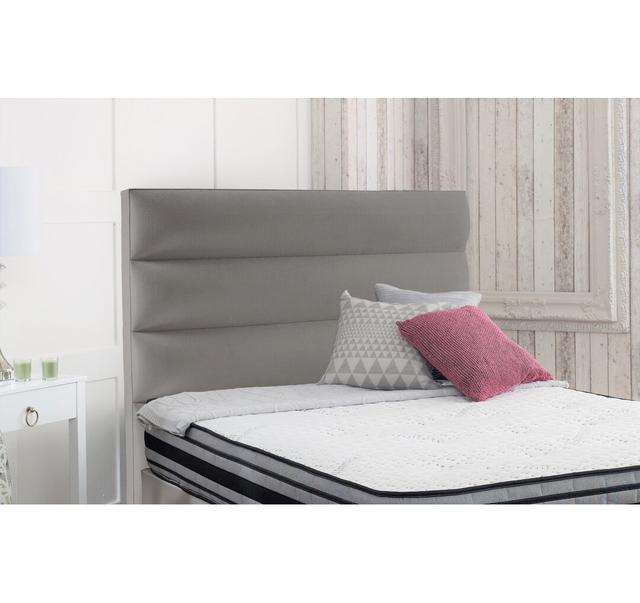 Ashlene Upholstered Headboard 17 Stories Size: Single (3'), Colour: Silver on Productcaster.