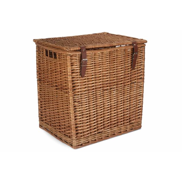 Wicker Vintner Hamper Storage Basket 17 Stories Size: 50cm H x 46cm W x 37cm D, Colour: Natural on Productcaster.