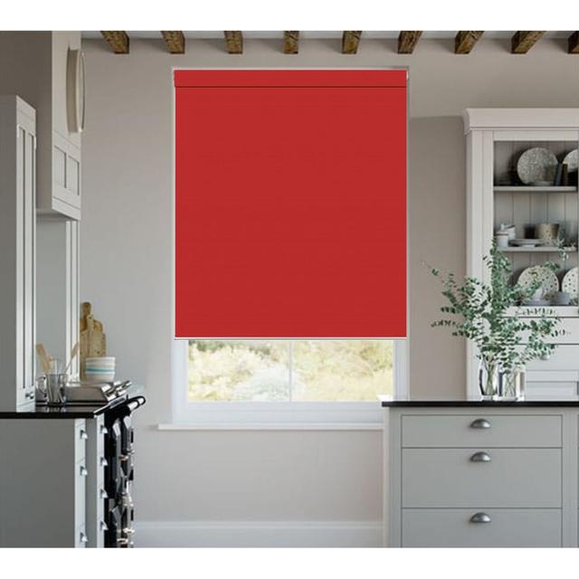 Indoor blackout Trimmable roller blind Symple Stuff Finish: Red, Size: 210cm L x 180cm W on Productcaster.