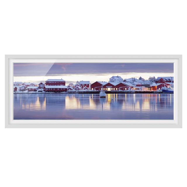 Reine in Norway - Picture Frame Photograph Brayden Studio Size: 20cm H x 50cm W x 2cm D, Frame Option: White Framed on Productcaster.