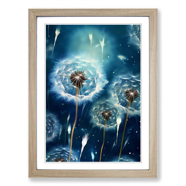 Dandelion Futurism - Single Picture Frame Art Prints on Wood Marlow Home Co. Format: Oak Framed, Size: 46cm H x 34cm W on Productcaster.