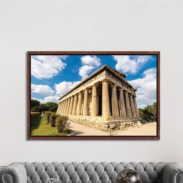 Athens, Greece I by Nejdet Duzen - Print on Canvas Latitude Run Size: 101.6cm H x 152.4cm W x 3.81cm D, Format: Classic Brown Wood Framed on Productcaster.