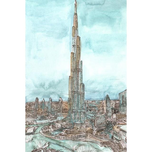 Day Landing Dubai II by Melissa Wang - Wrapped Canvas Painting 17 Stories Size: 91cm H x 61cm W on Productcaster.