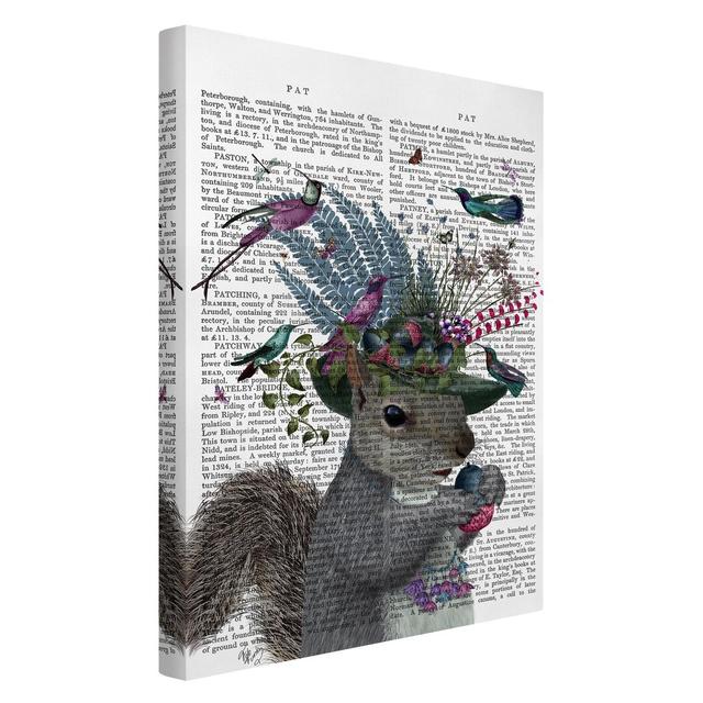 Squirrel with Acorns - Wrapped Canvas Graphic Art Maturi Size: 60cm H x 40cm W on Productcaster.