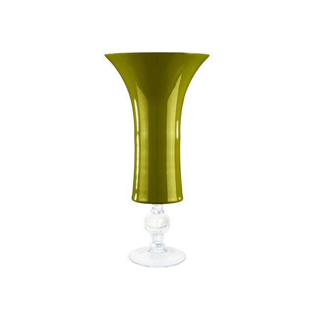 Handmade Glass Table Vase VGnewtrend Colour: Clear/Apple Green, Size: 72cm H x 36cm W x 36cm D on Productcaster.