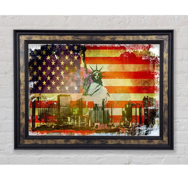 Amerikanische Flagge NYC - Einzelner Bilderrahmen Kunstdrucke Bright Star Größe: 42 cm H x 59,7 cm B x 8 cm T on Productcaster.