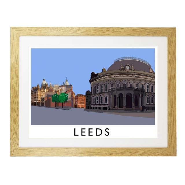 Leeds by Richard O'Neil - Graphic Art Print on Paper George Oliver Size: 44 cm H x 54 cm W x 2.2 cm D, Format: Oak Wood Frame on Productcaster.